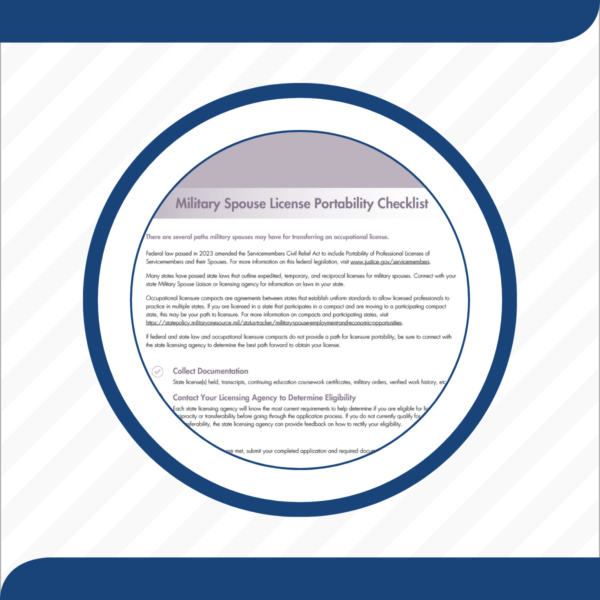 Military Spouse License Portability Checklist